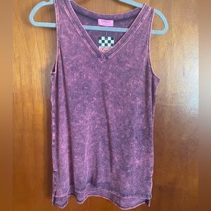 Zenana Mineral Wash V-neck Tank